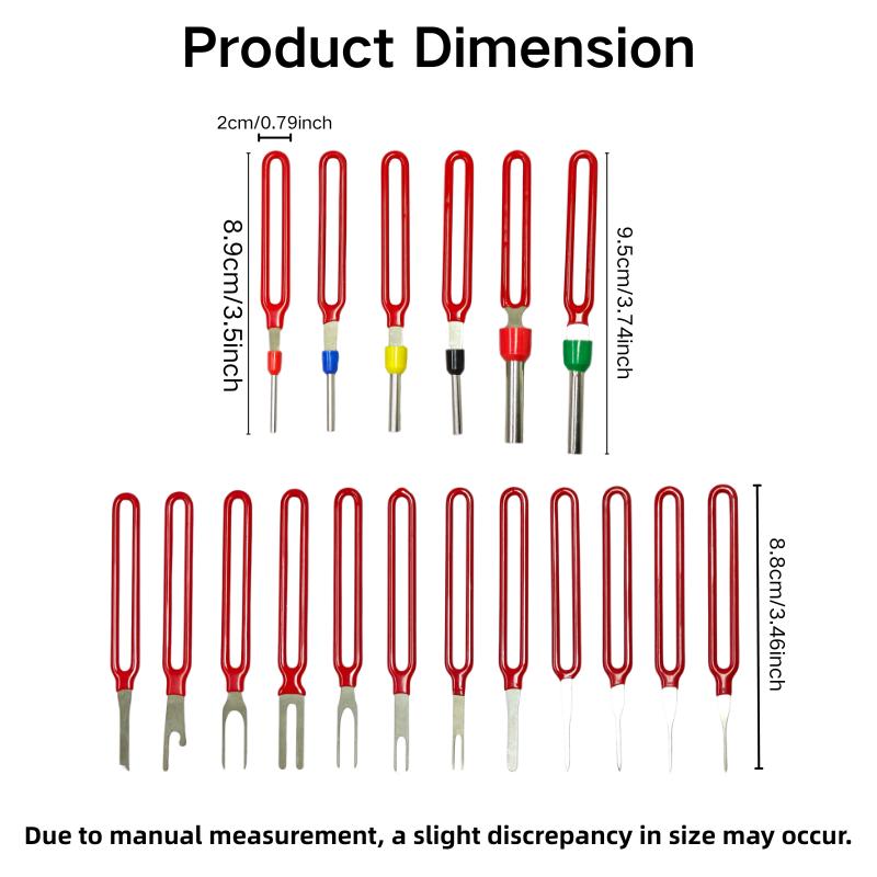 Zestaw 18 sztuk do usuwania złączy samochodowych Uniwersalny ściągacz pinów złączy wtyczek przewodów Zestaw do usuwania pinów Narzędzie do naprawy samochodów i do domu