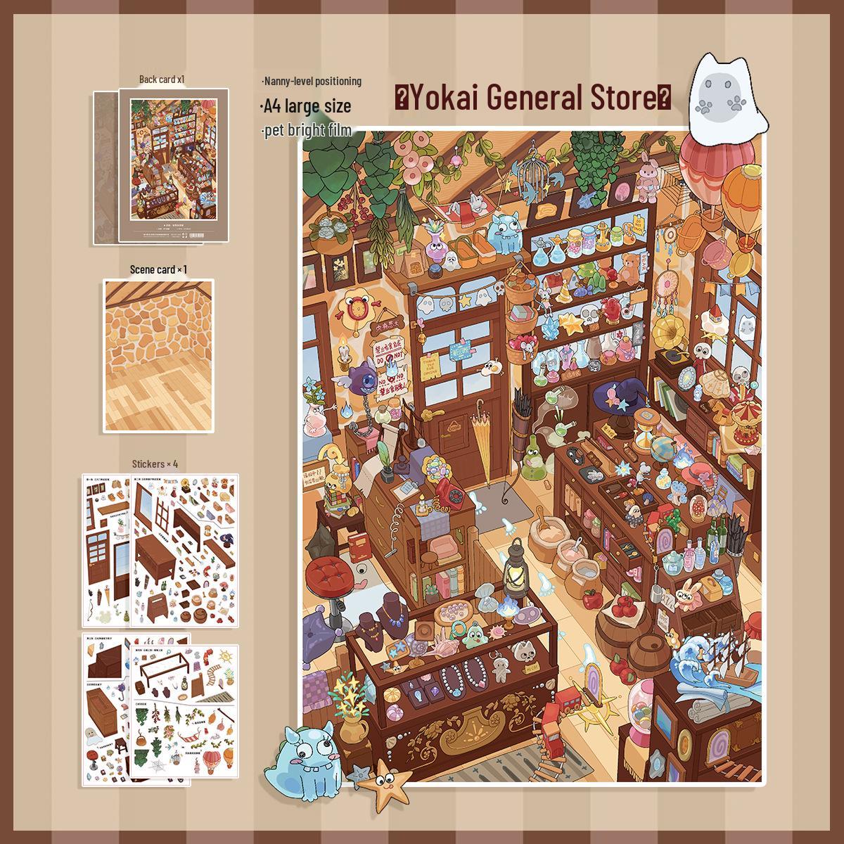 Yokai Guka Handmade Landscaping Stickers Journal