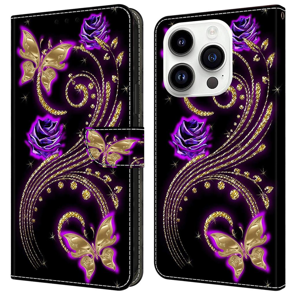 For iPhone 16 Pro Max Case 3D Pattern PU Leather Wallet Phone Cover with Stand