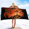 Halloween Beach Towel Microfiber Ghost Bath Towels Quick Dry Towel for Swimmers Sand Proof Towels for Hotel Gym Spa Yoga Sports