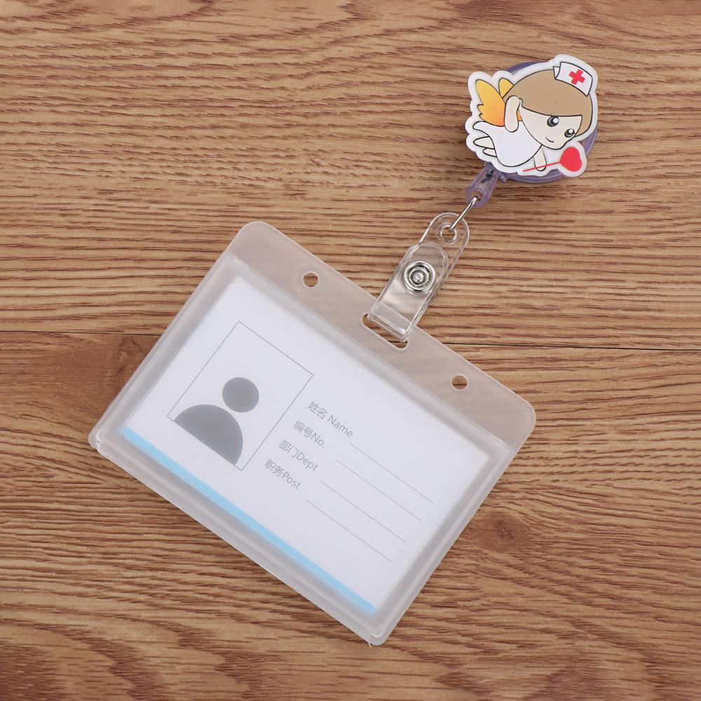 Card Holder Clip Aluminum ID Card Retractable Badge Name Card Holder Nurse Doctor ID Badge Holder