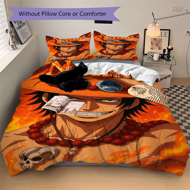 Individuelle O-One Piece Bettwäsche 3-teiliges Set HD-Druck Bettbezug Kissenbezüge für Teenager Erwachsene Schlafzimmerdekoration Weihnachtsgeschenk