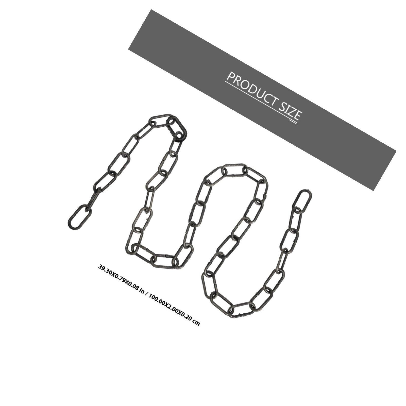 

2Pcs Halloween Simulation Iron Chain Prop Plastic Barrier Chain Decor for Party Costume Haunted Layout Festive Decoration чорний