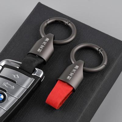 Portachiavi auto personalizzato da uomo - Ciondolo portachiavi corto in pelle anti-smarrimento con logo stampato