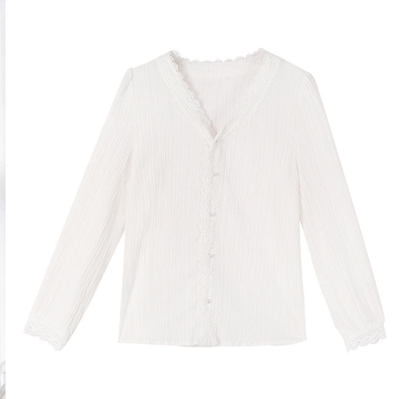 Mit Sling Einfarbig Chiffon Shirt frauen Langarm Top Neue Frühling/Sommer Koreanische Version V-ausschnitt Sonnenschutz Bodenbildung bluse