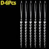 Clear Crystal Snowflake Icicle Pendants Acrylic Christmas Tree Ornaments Holiday New Year Home Party Hanging Decoration Supplies