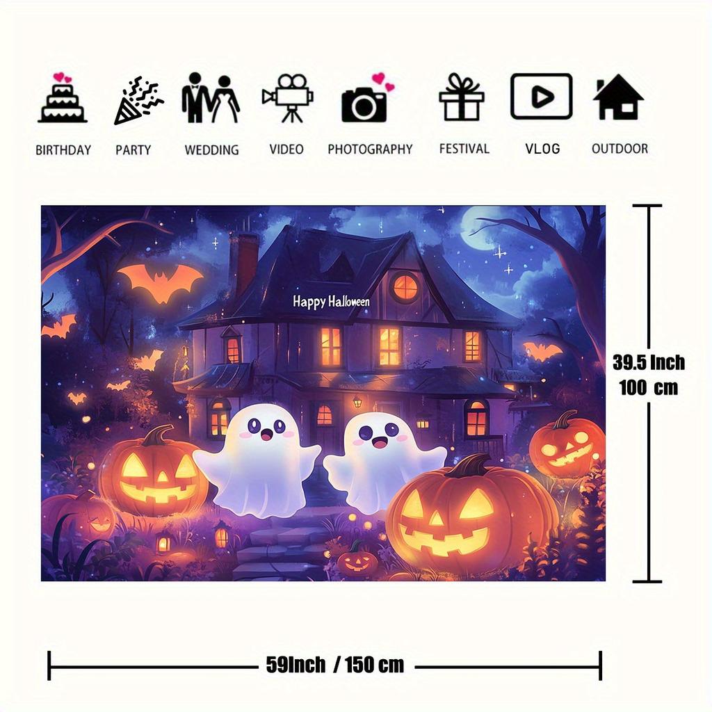 Mysterious Pumpkin Night - Breaking Holiday Traditions Unique Halloween Party Photography and Video Background Cloth