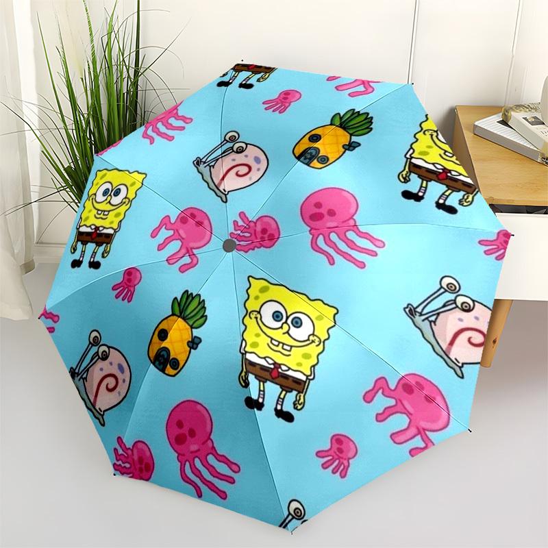 

1pc SquarePants Pattern Umbrella with Plastic Handle,Suitable for All Seasons Home Travel Outdoor UmbrellaM1365