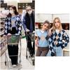 CC Song Yan's Same Style Retro Diamond Stylish Idle Style Cardigan Long Sleeves Sweater Casual Outwear Female