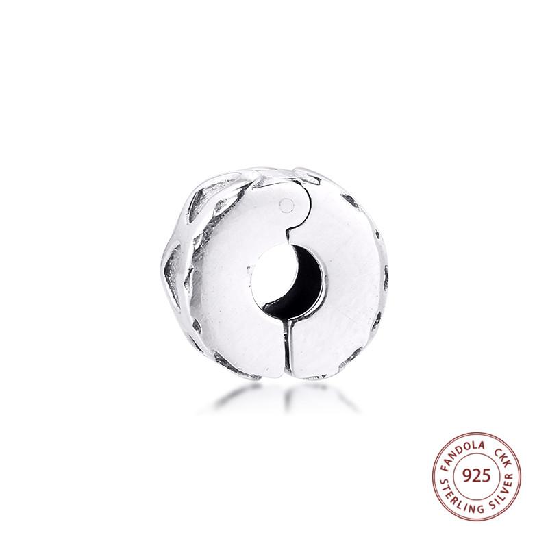 Abalorios de Clip de fila de corazones de Plata de Ley 925 auténtica, cuentas para la fabricación de joyas, se adapta a Pulseras originales, regalo DIY Argent