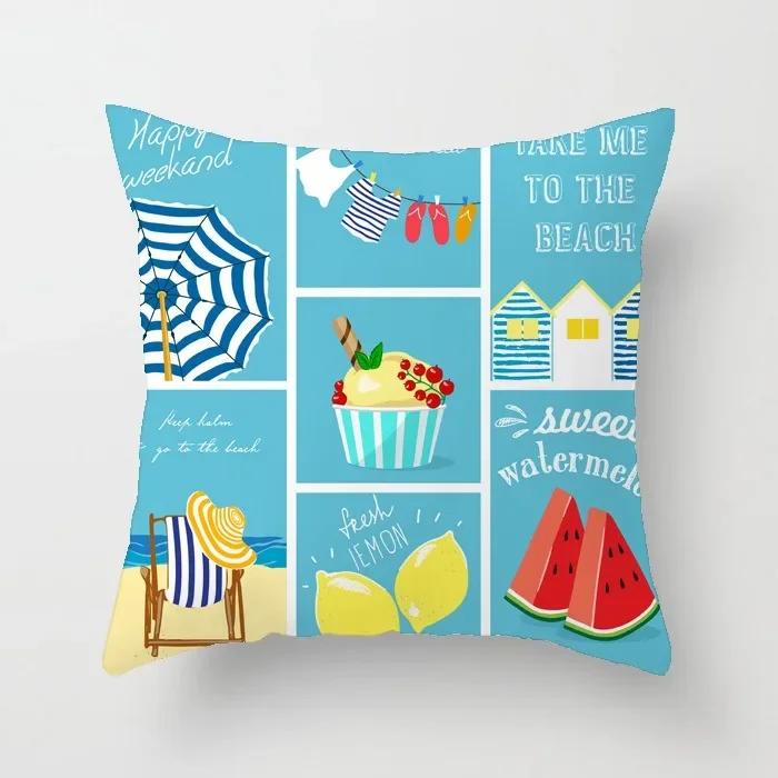 Luxury Home Decor Office Seat Cushion Cover Creative Cartoon Watermelon Banana Print Fashion Pillow Cover