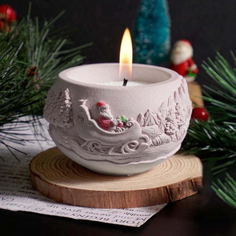 Santa Silicone Vase Molds Temperature Resistant Multipurpose Silicone Mould for Making Soap Candle Chocolate Flowerpot