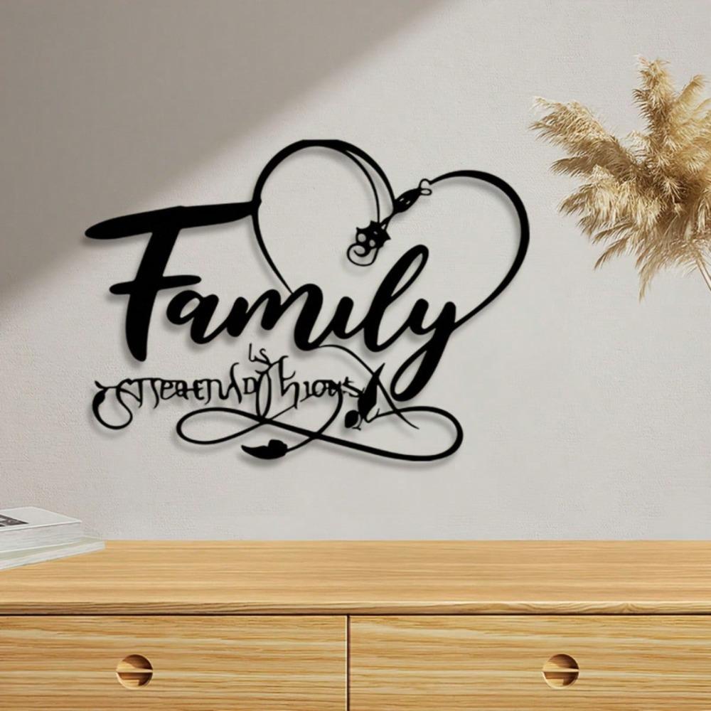 Vintage Heart Wall Art Metal Family Love Sculpture Powder Coated Iron Home Decor Gift for Thanksgiving