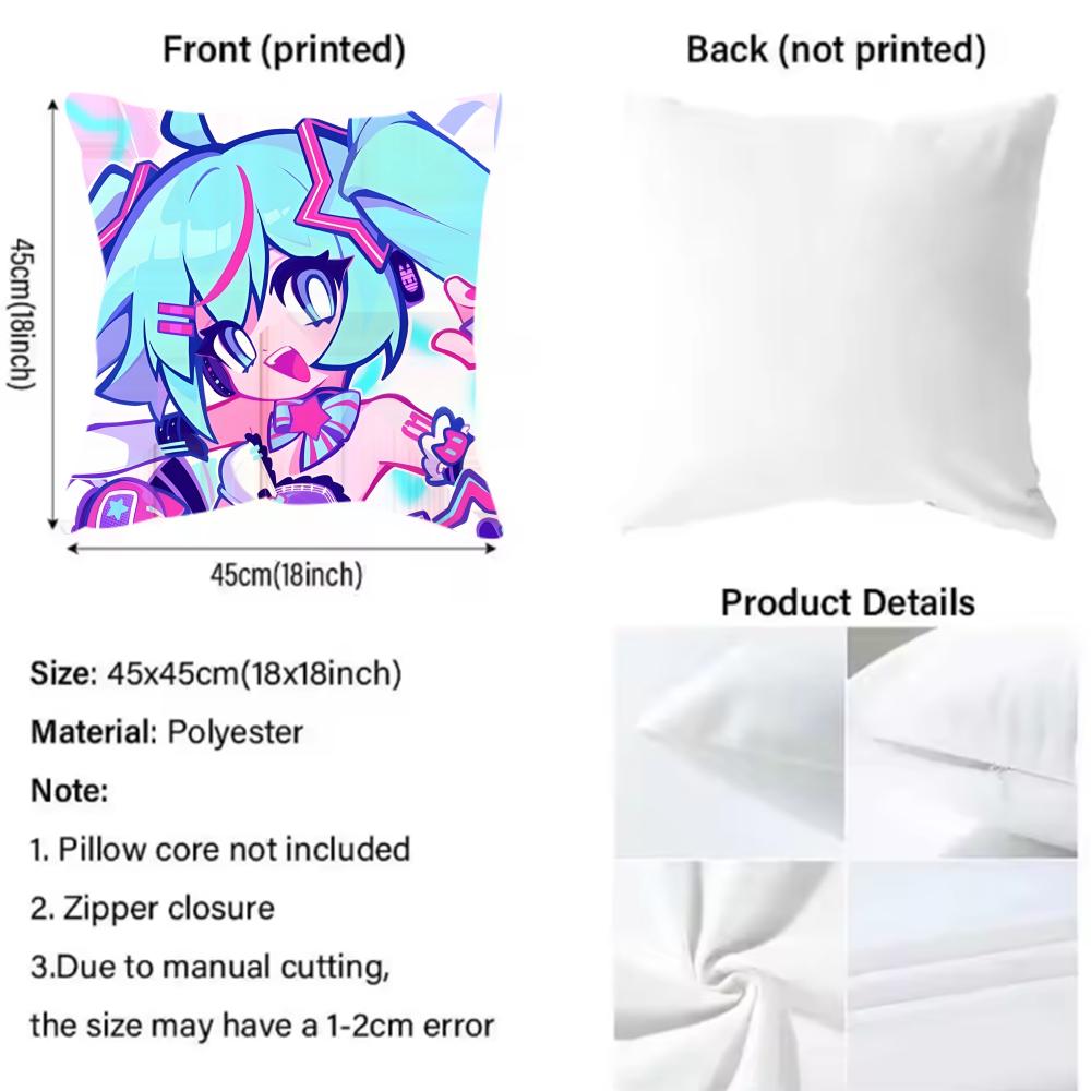 Anime Muse Dash Girl Cushion Cover Pattern Printed Pillowcase for Living Room Sofa Cushion Cover & Bedroom Decor