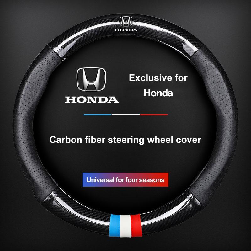 Car Steering Wheel Cover Breathable Anti Slip PU Leather Steering Cover For Honda Fit Mugen Insight Type S R VTEC DOHC Modulo Vezel Legend RR Si