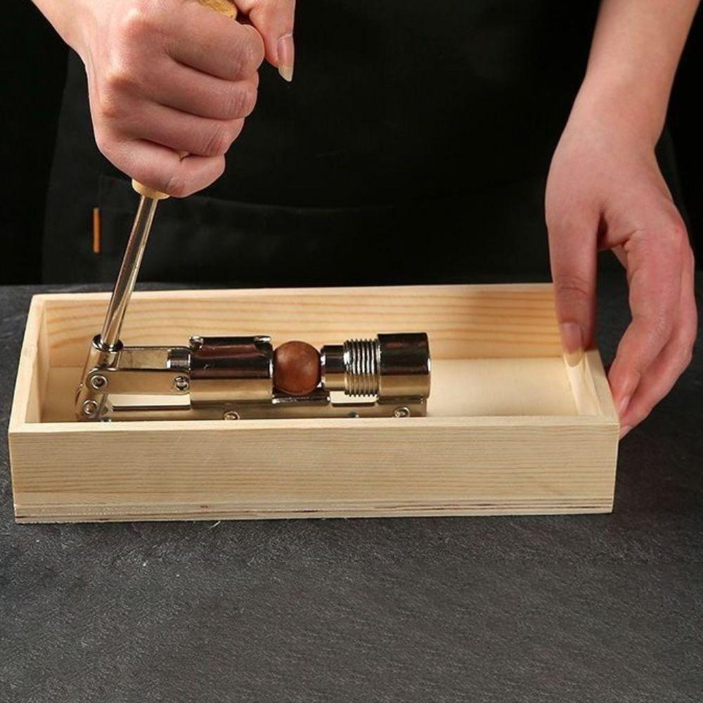 Kitchen Gadgets Manual Nut Cracker Stainless Steel Heavy Duty Walnut Opener With Storage Box Nut Sheller Children