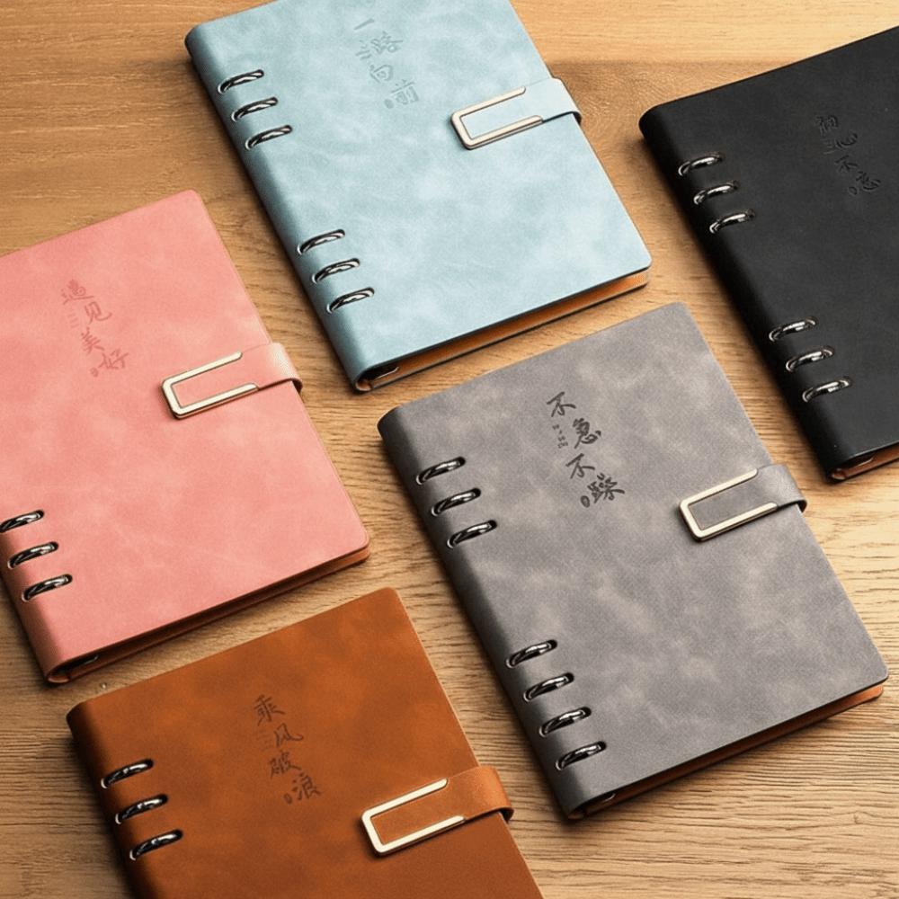 200 Pages Loose Leaf Notebook 100 Sheets Retro Notebook Journal PU Hardcover Notebook  Student