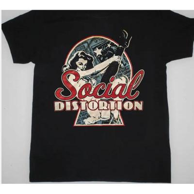 Vtg Social Distortion Band Musik Schwarz Alle Größen T-Shirt