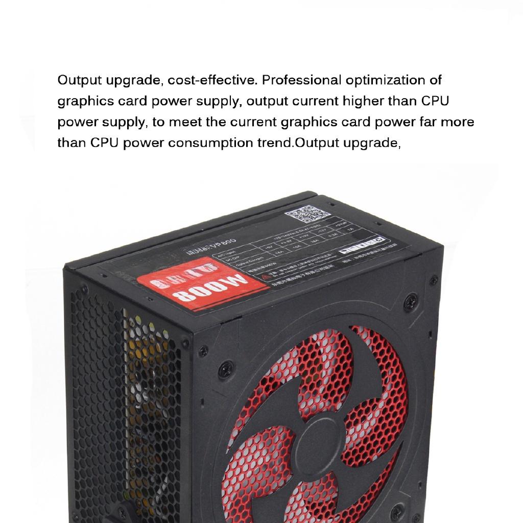 220V AC Gaming PC Power Supply PFC Silent Fan ATX 20+4pin 12V PC Computer SATA Gaming PC Power Supply For Intel AMD 800W