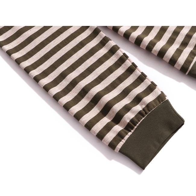 Spring and Autumn Women's Installation T-shirt Middle-aged Foreign Lapel Stripe Long Sleeved Shirt