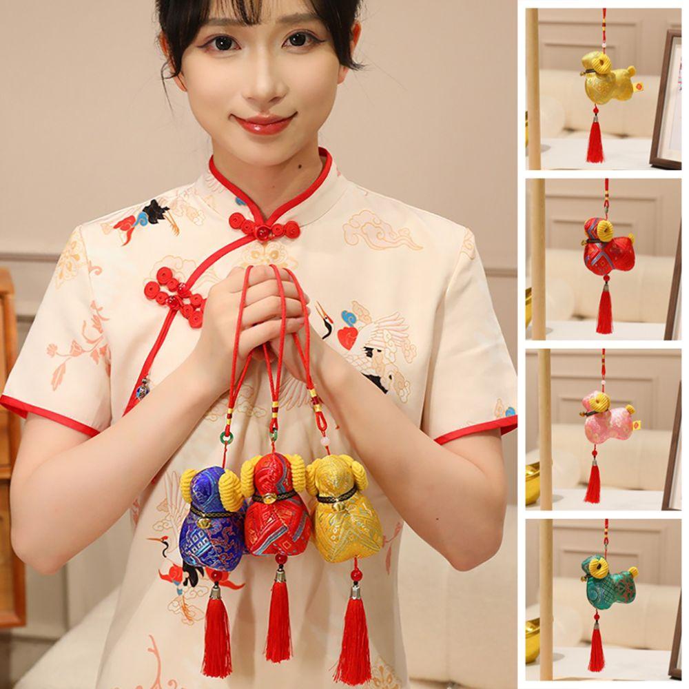 Polyester Fiber Sheep Plush Doll Chinese Style Bag Charm Festive Vibe Key Pendant Gift
