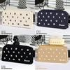 Multicolor Fabric Letter Star Shape Pen Case With Large Capacity For Students And Office Use