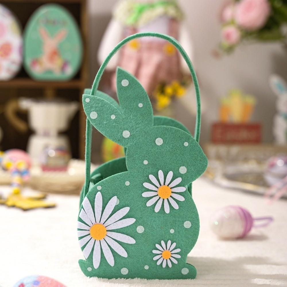 Plstěná velikonoční dárková taška Měkká 3D taška s králíčkem Dětská velikonoční taška na sladkosti s králíčkem Dětské drobnosti