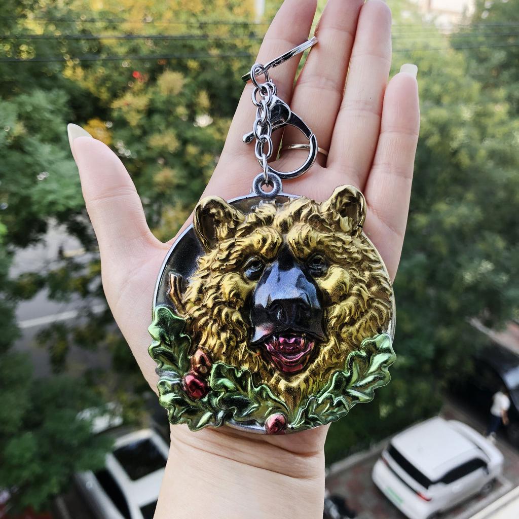 Cute Bear Head Keychain Mold Unique Key Chains Bag Pendant Resin Casting Mould DIY Silicone Molds for Craft Lovers