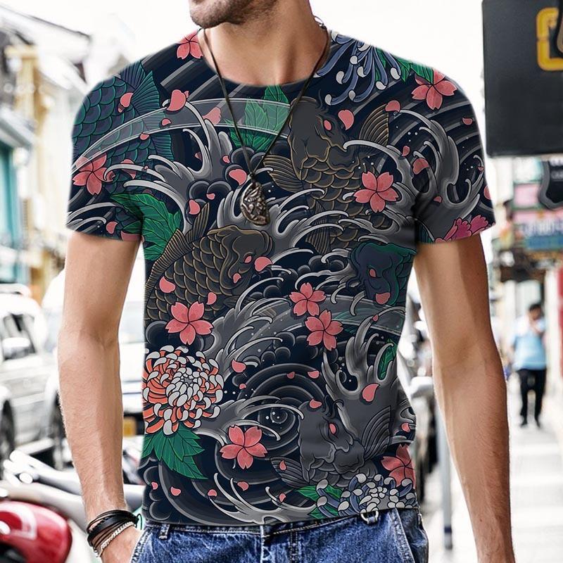 Men's Casual Tees Summer Short Sleeve Round Neck Popular Clothes 3D Print Graphic Streetwear T-Shirts