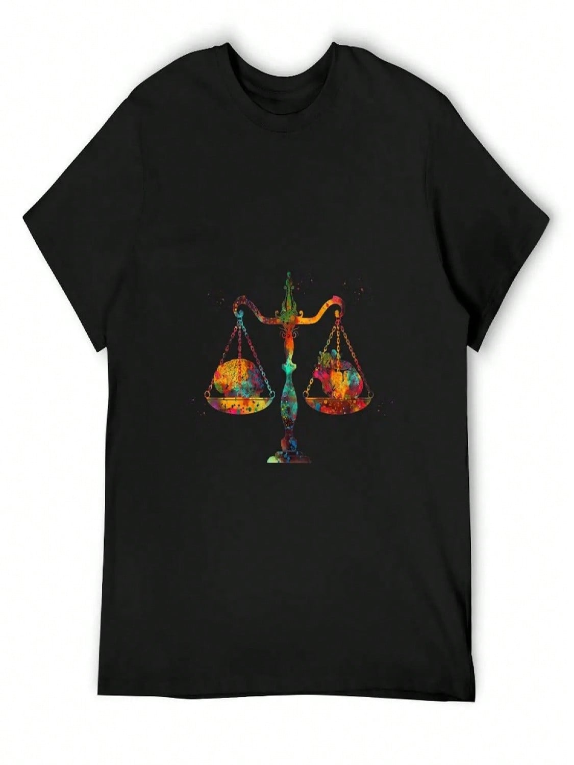 Balance Scale T-Shirt Man T Shirt Customs T-Shirts Man Summer Clothes unisexs Graphic T-Shirts Big And Tall S разноцветный