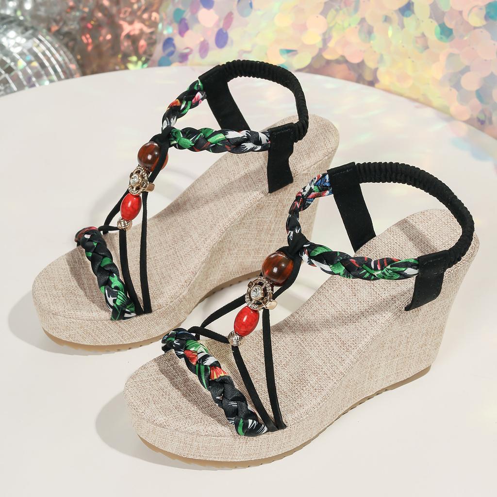 Fashion Women Sandals Fashion Style Fashionable Round Toe Open Toe Shoes Women Fashionable Wedge Sandals Platform High Heels Sandals