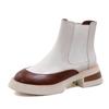 2024 Hot Sale Fashion Genuine Leather Shoes Women Chelsea Boots Stretch Slip on Comfortable Mid Heels Platform Ankle Boots Women