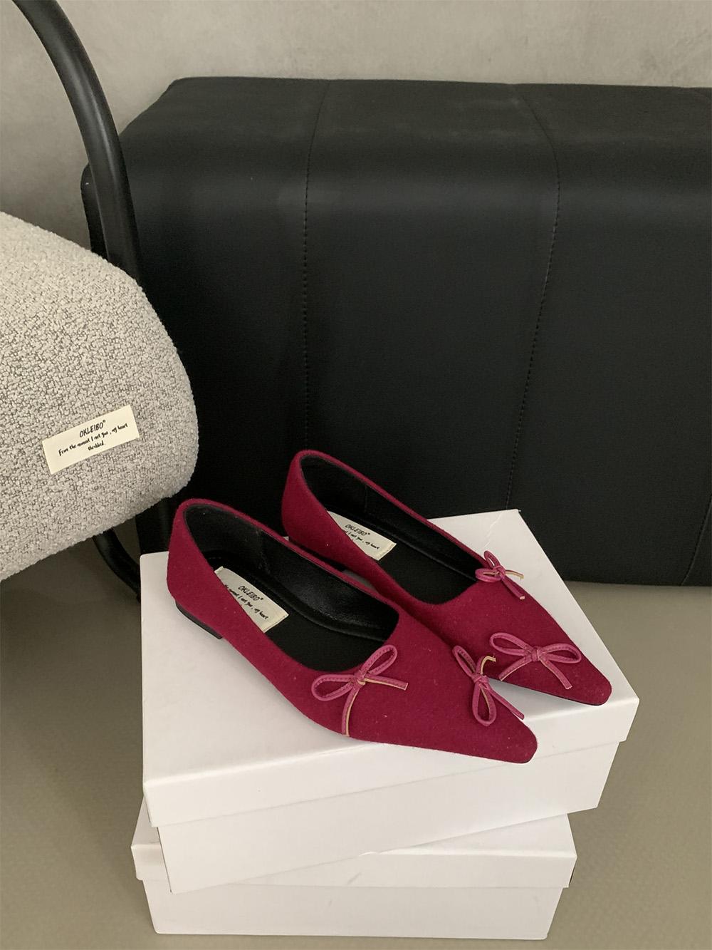 

мода Модные женские туфли-лоферы с острым носком Лето-Осень Туфли на плоской подошве Низкий каблук Дизайн с бантом Черный Серый Красный Бежевый Туфли-лодочки для вечеринок 39 7.5 красный