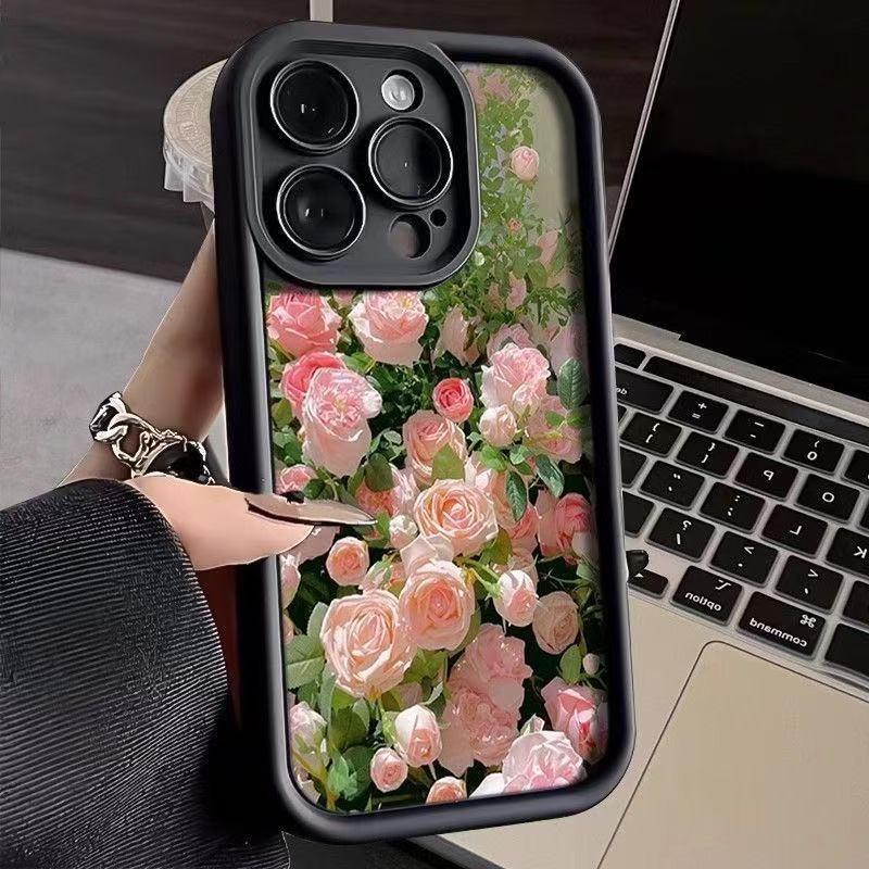 Rose Is Suitable for Apple 16promax13 Anti-drop Mobile Phone Case Iphone17 Girl 14pro15 Anti-drop.