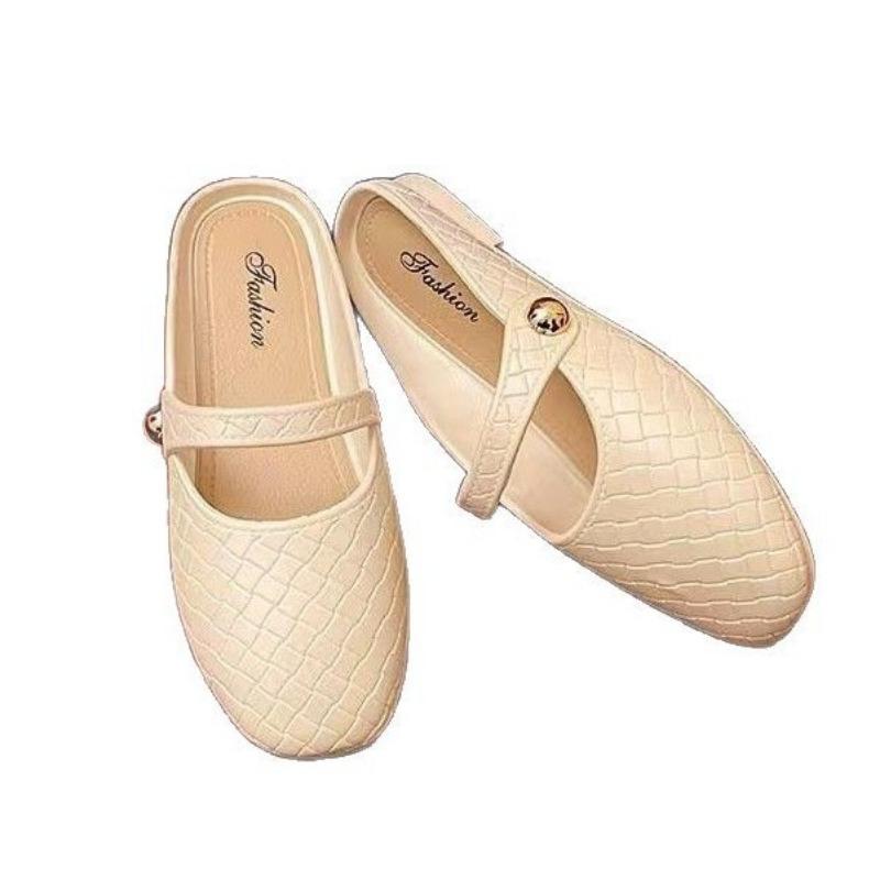 Baotou Halbschuhe Damen neue Raute quadratischer Kopf modisch, leichte und weiche Indoor- und Outdoor-Cool-Slipper Damen