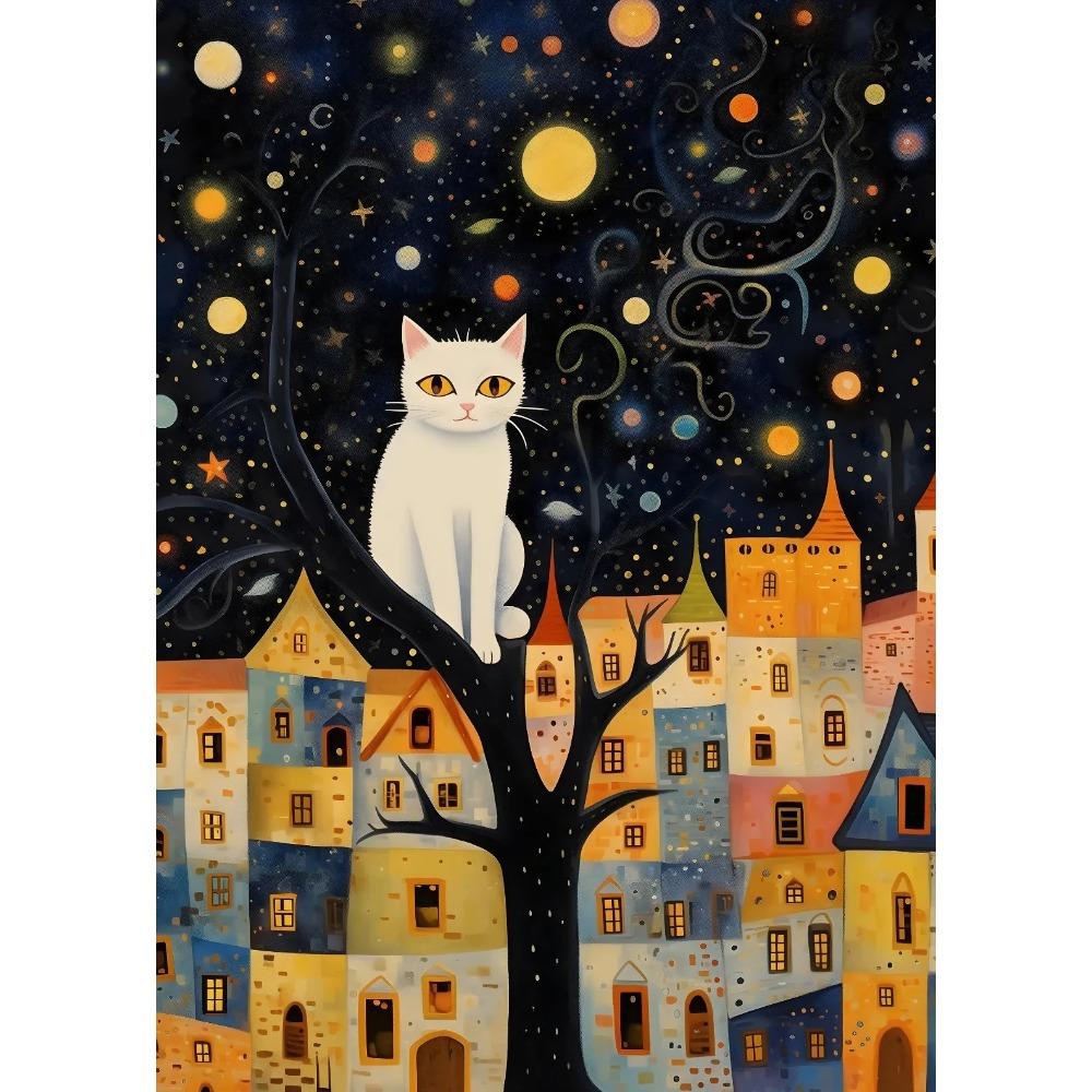 Floral Garden Village Night Tree Gustav Klimt Exhibition Poster Canvas Painting Print Wall for Living Room Home Decor Cuadros