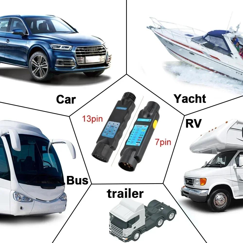 Universal 13 Pin Diagnostic Tools 12V Wiring Circuit Light Test Car Truck Caravan Accessories Trailer Plug Socket Tester