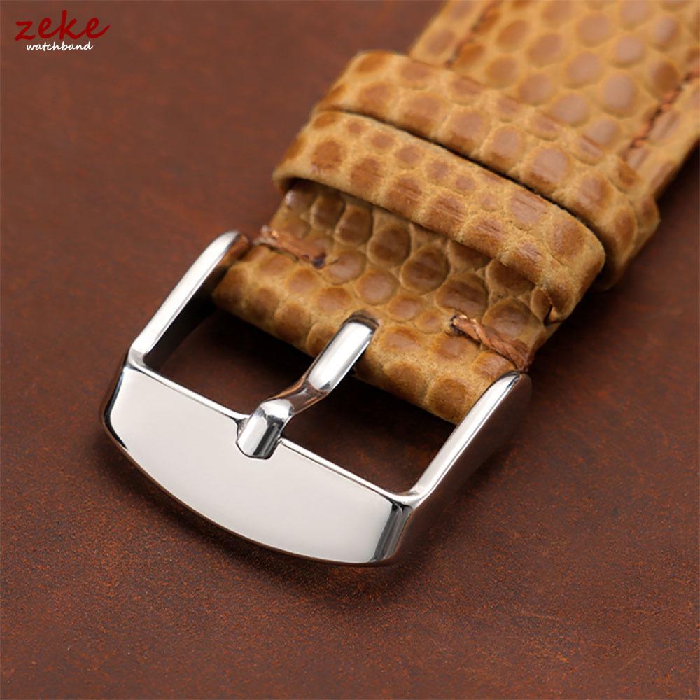 Lizard Grain Genuine Cowhide Watch Strap Waterproof Quick Release Leather Band 16/18mm 20mm 22mm Universal Replacement Wristband