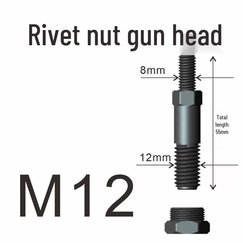 Manual Rivet Nut Gun with Double and Single Handle, Lever Gun Head with Screws M3-M12