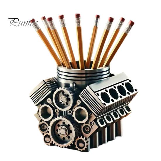 

Держатель для ручки в виде двигателя автомобиля V8, смоляной автомобильный двигатель, канцелярские принадлежности, органайзер для карандашей, контейнер, украшение для домашнего офиса, настольное украшение A