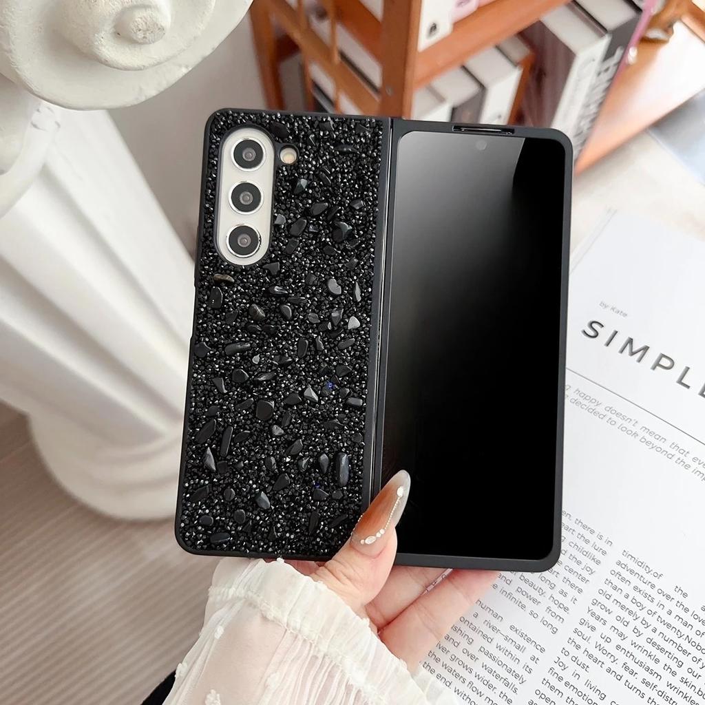 Squisita Custodia per Telefono Antiurto Glitterata con Diamanti Ribaltabile per Samsung Galaxy Z Fold 7 6 5 4 3 Materiale TPU Protettore Copertura Mobile