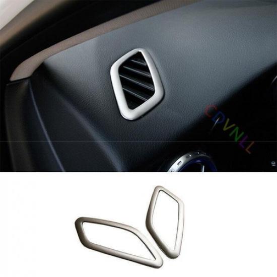 Dashboard Side Vent Overlay Cover 2PCS For Benz GLA CLA 2013-2019 Silver Steel