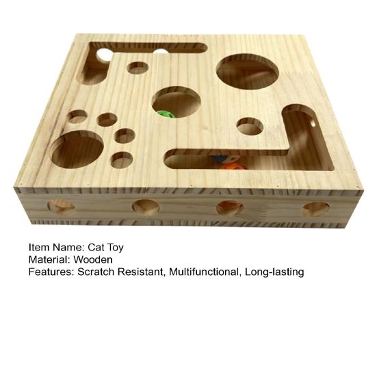 Katzen Nagelfeilenbox Katzenkratz-Puzzle Enrichment-Box mit Glöckchenbällen Interaktiver Katzenkratzbaum Labyrinthbox für Katzen Nagelpflege Selbstbeschäftigung