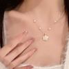 Luxury Women's Necklace Elegant Flower Sweater Chain Korean Women's Necklace Temperament Party Versatile Necklace Simple Sexy Necklace Flower Necklace