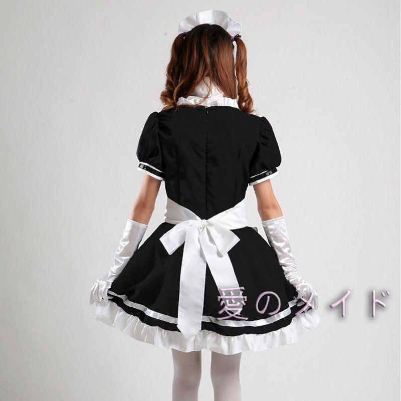 Light-Sound Maid Costume Cosplay Maid Restaurant Maid Anime Performance Costume Black and White Maid