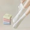 Pure Cotton Breathable Sweat-absorbent Autumn and Winter Boneless Pile Socks Cotton Socks Mid-tube Socks for Women