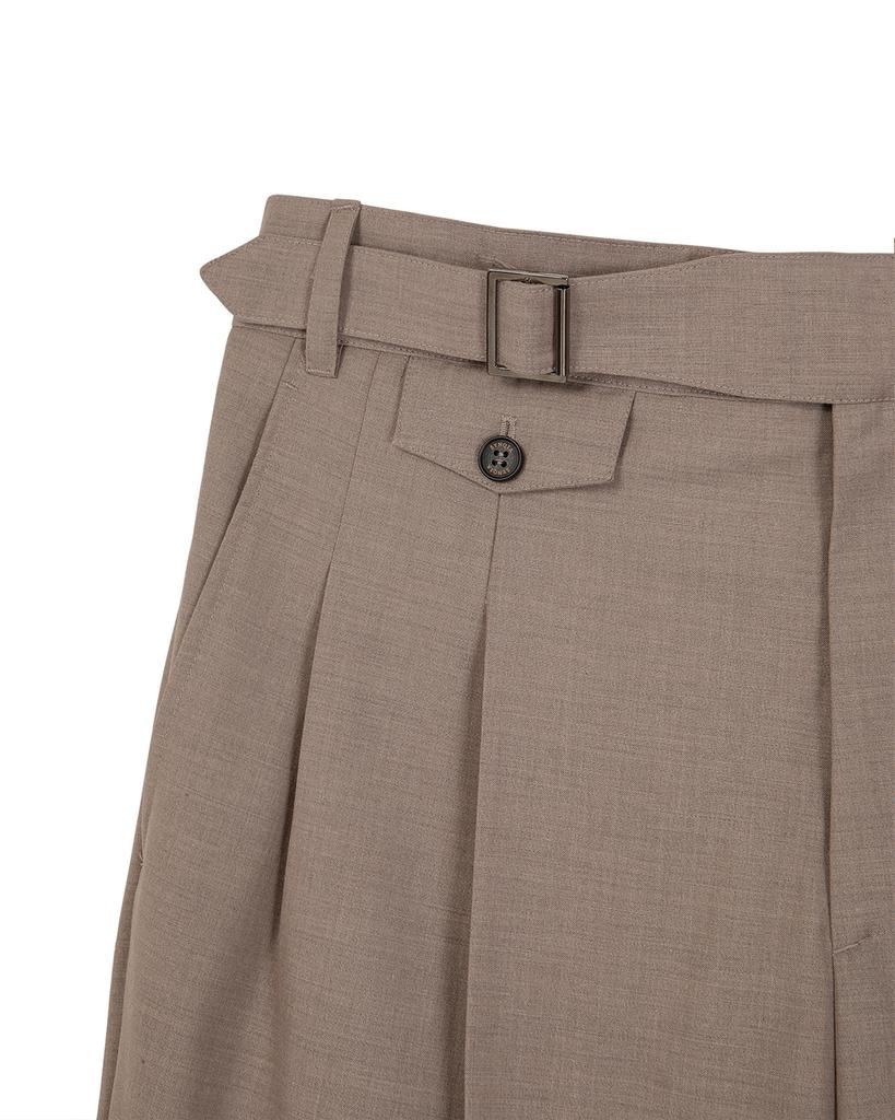 Sinkia Wool Blend Buckle Detail Trousers Ash Brown