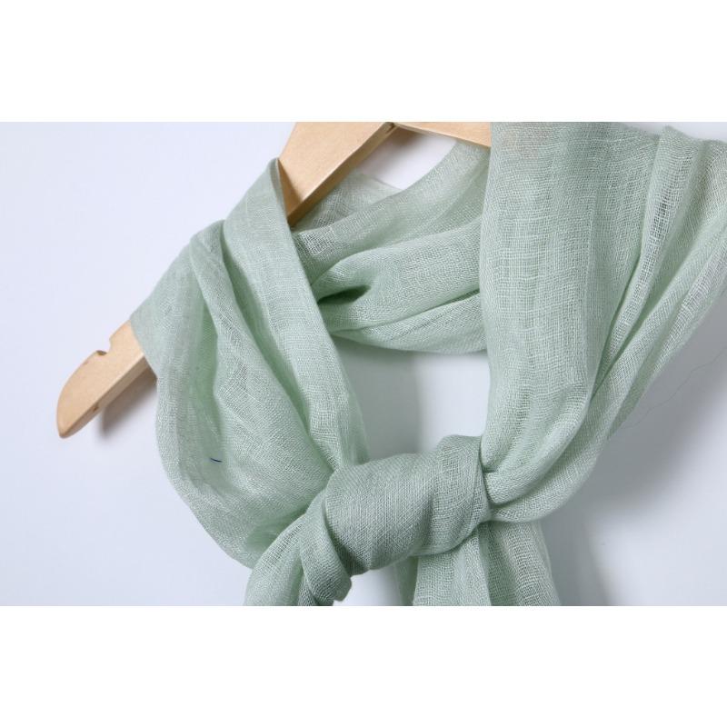 Cachecol Versátil de Linho Puro Japonês Fashionável Respirável Praia Exterior Esportes Cachecol de Seda Xale