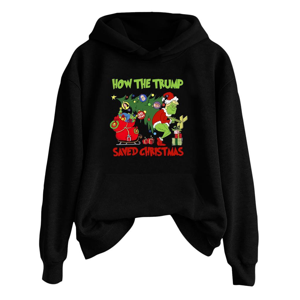 Women's Fashionable Casual Long-Sleeved Hooded Printed Sweatshirt