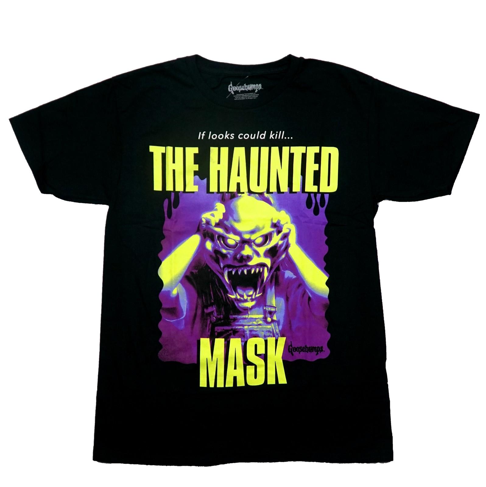 Goosebumps New Adult T-Shirt Child Holding The Haunted Mask If looks could XL